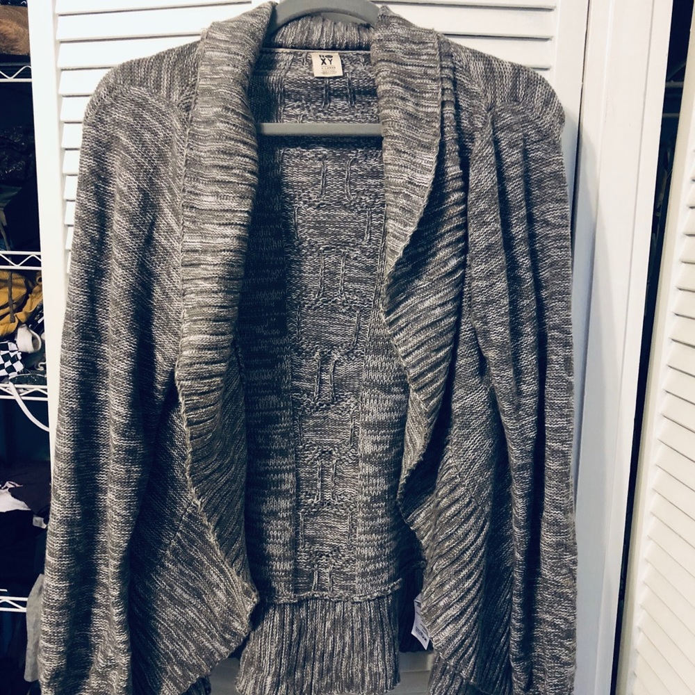 Grey Long Sleeve Comfy Ripple Roxy Sweater